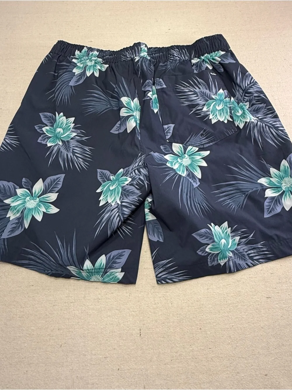 Hurley Men's Navy Floral Swim Trunks - Size Large